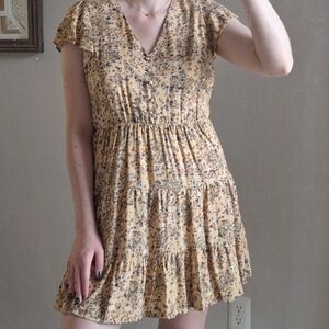 Maurices Yellow Floral Mini Dress